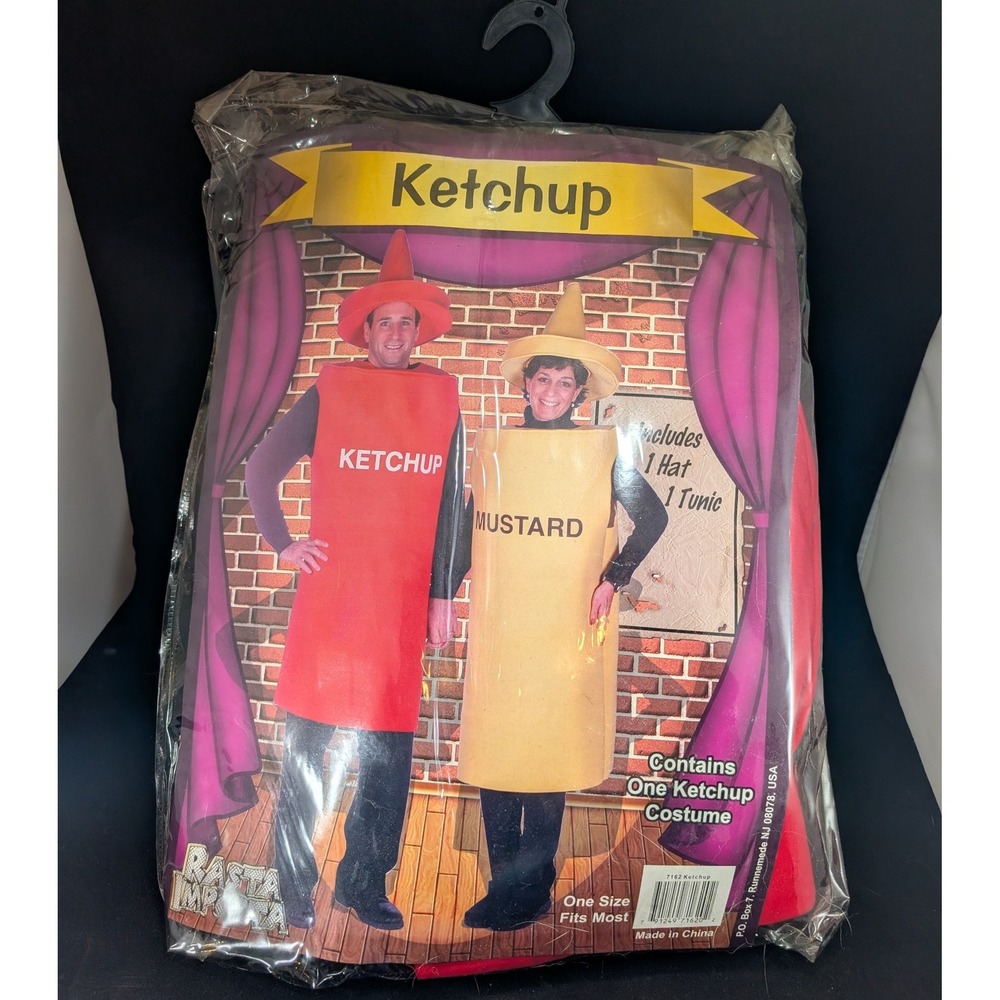 Rasta Imposta Ketchup Bottle Costume Adult One‎ Size Red Tunic and Hat 7162